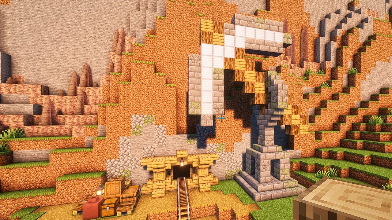 ⛏️Building a GIANT Iron Pickaxe in Minecraft! #minecrafttutorial