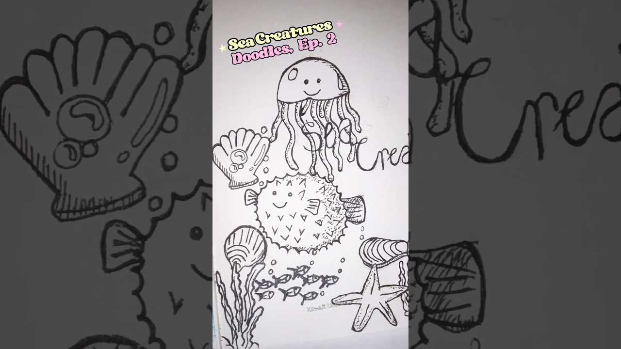 Doodling Sea Creatures Ep 2, Drawing #drawing #shorts