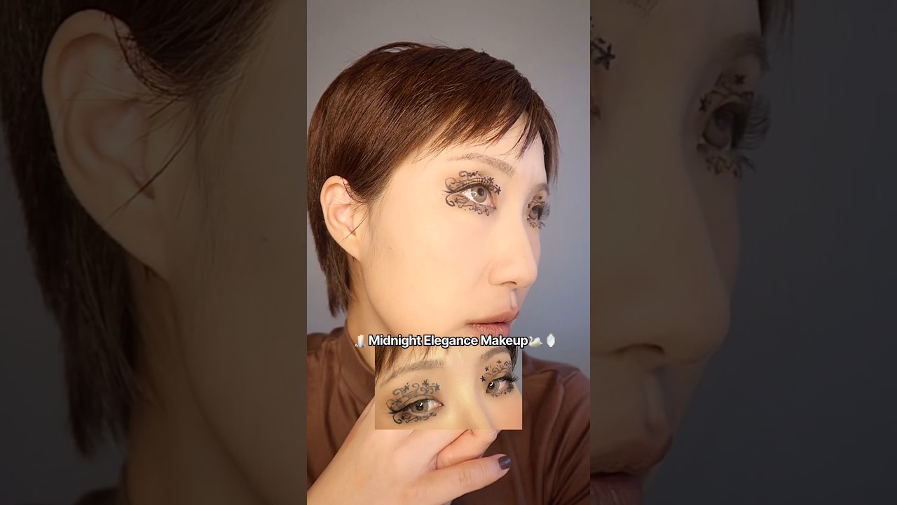 ☾⋆⁺₊ Midnight Elegance Makeup🪞🦢#makeup #beauty #trending