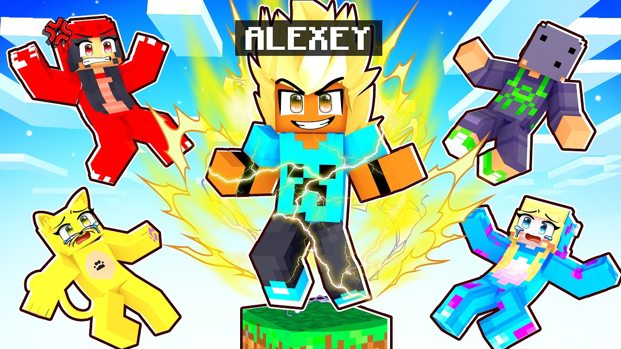 Sobrevivi em 1 BLOCO de DRAGON BALL no Minecraft