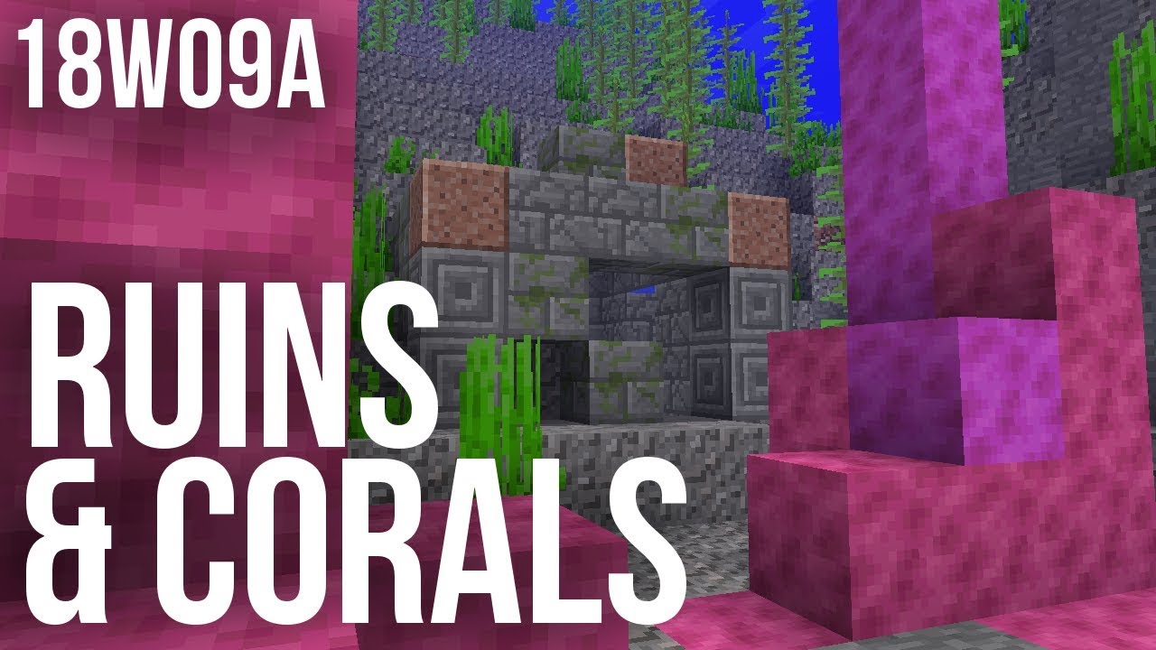 New Underwater Ruins & Corals - Minecraft 18w09a Snapshot