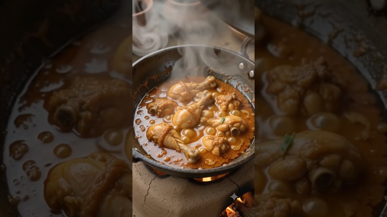 बारिश में पति के लिए पत्नी ने बनाई स्पेशल चिकन करी ❤️🍗 | Village Love Story | Chicken Curry #shorts