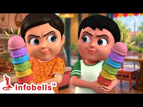 Chunnu Munnu The Do Bhai - Ice Cream Pe Hui Ladai🍦| Hindi Rhymes for Children | Infobells #ladai