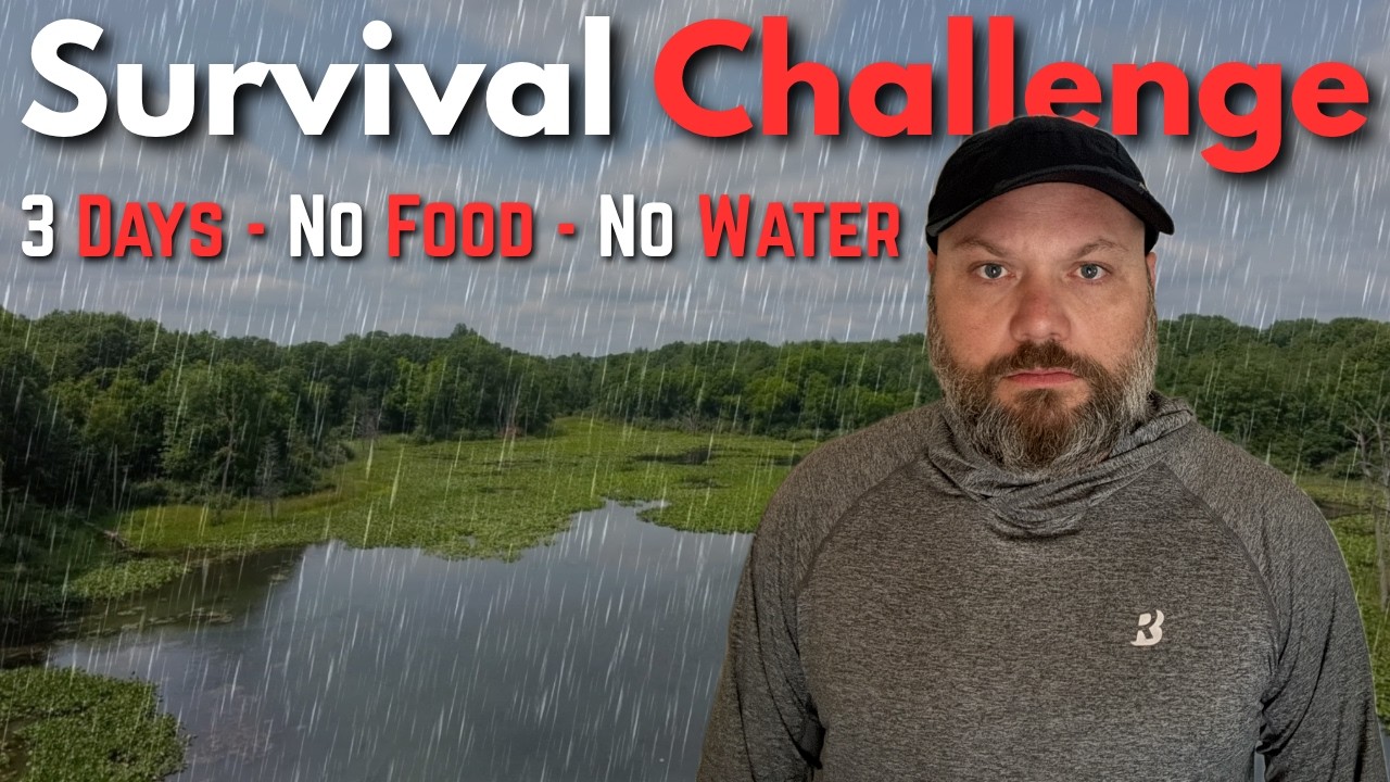 Rainy 3 Days SOLO SURVIVAL with minimal tools: No Food / No Water