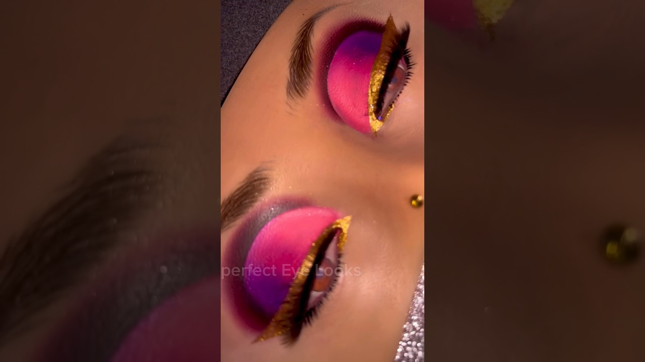 pink and purple bridal eye makeup tutorial || #makeup #eyemakeup #shorts #viral #tutorial