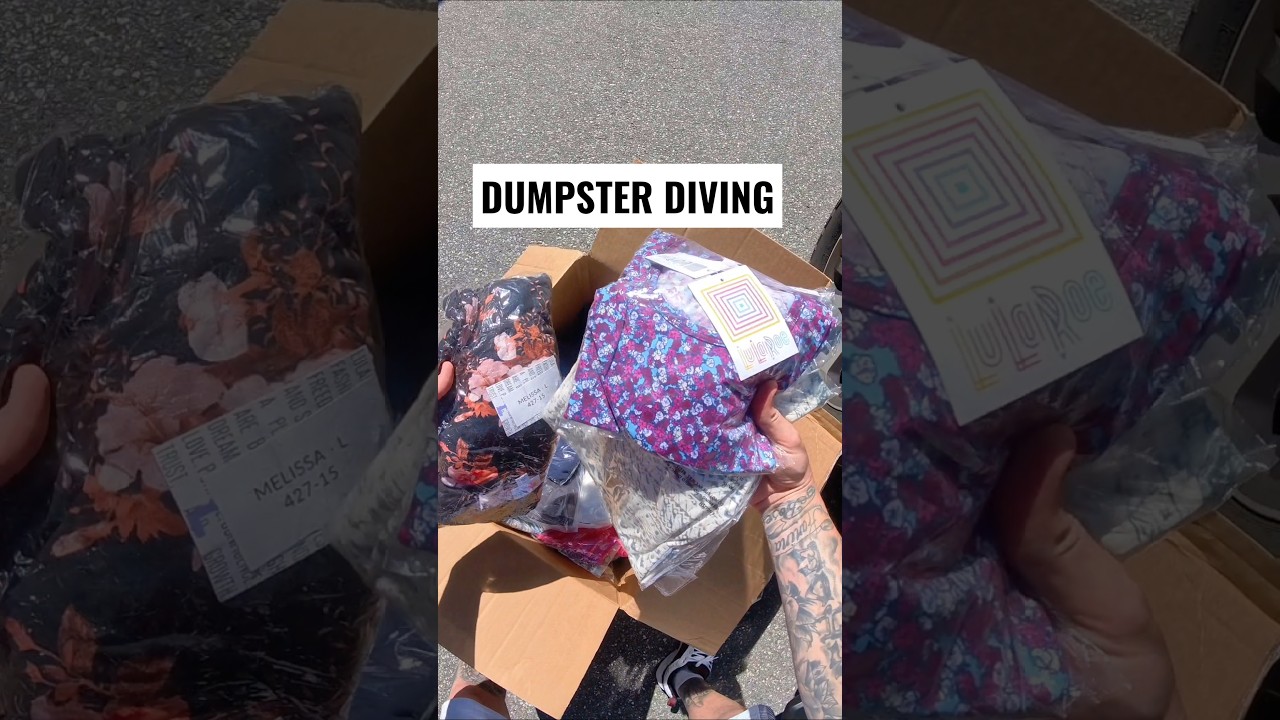 Mystery box loaded with designer clothing found dumpster diving! Employees stash?? #dumpsterdiving