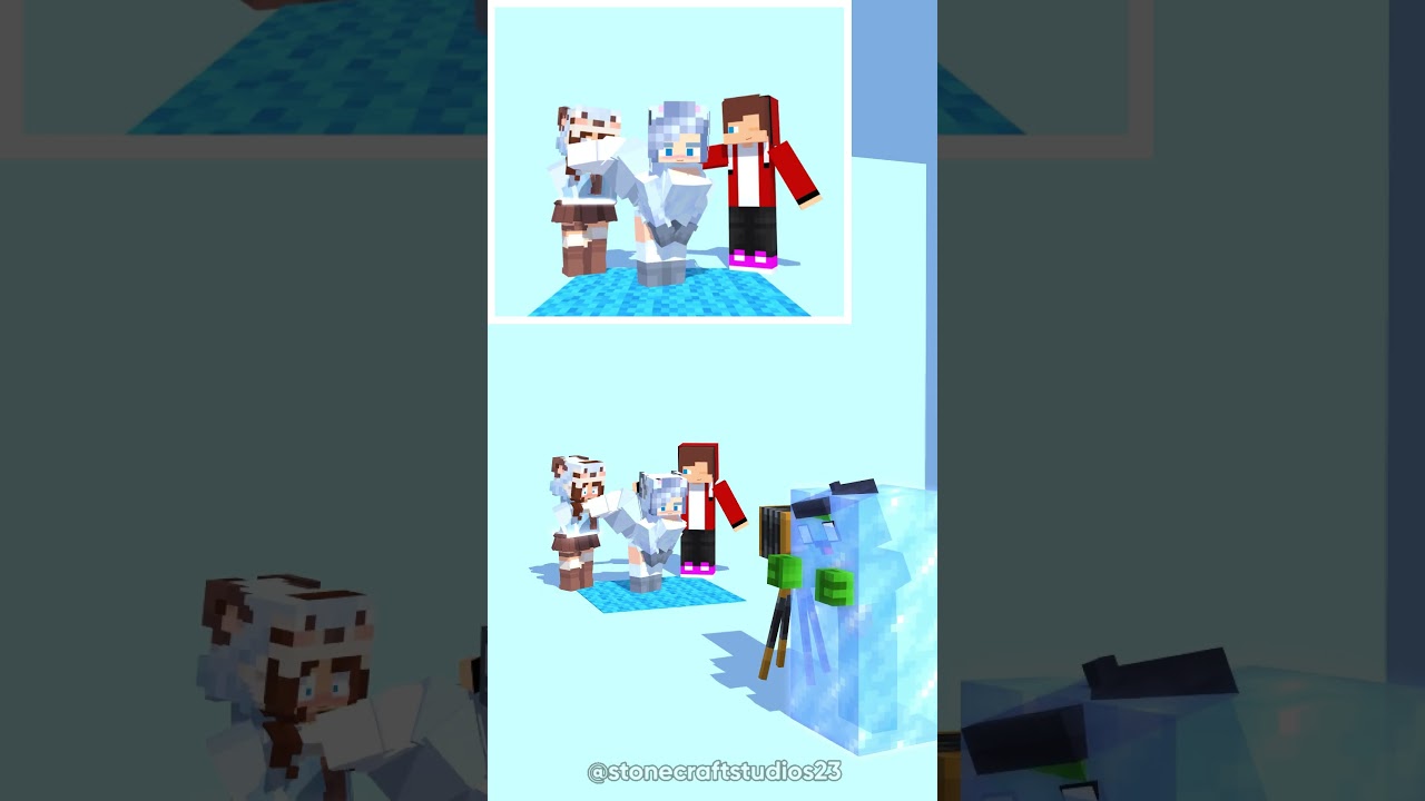 Camera Pov:Jj sword Skills Arctic Fox📷🧊💅 -Minecraft Short Animation #trending #shorts
