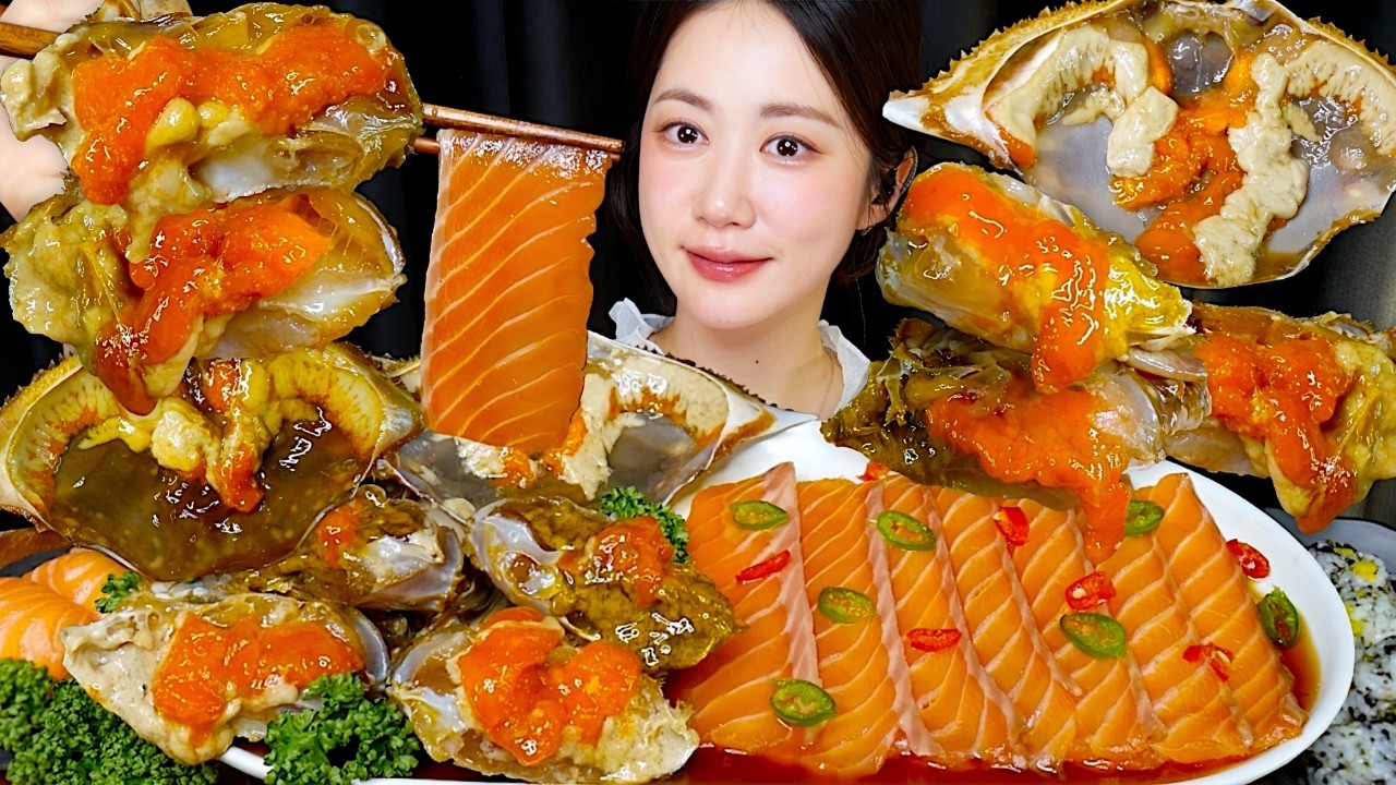 ✨부드러운 연어장과 간장게장✨알배기 간장게장 연어장 먹방😋🧡 간장게장 먹방 Soy Sauce Marinated Crab カンジャンケジャン | Mukbang ASMR