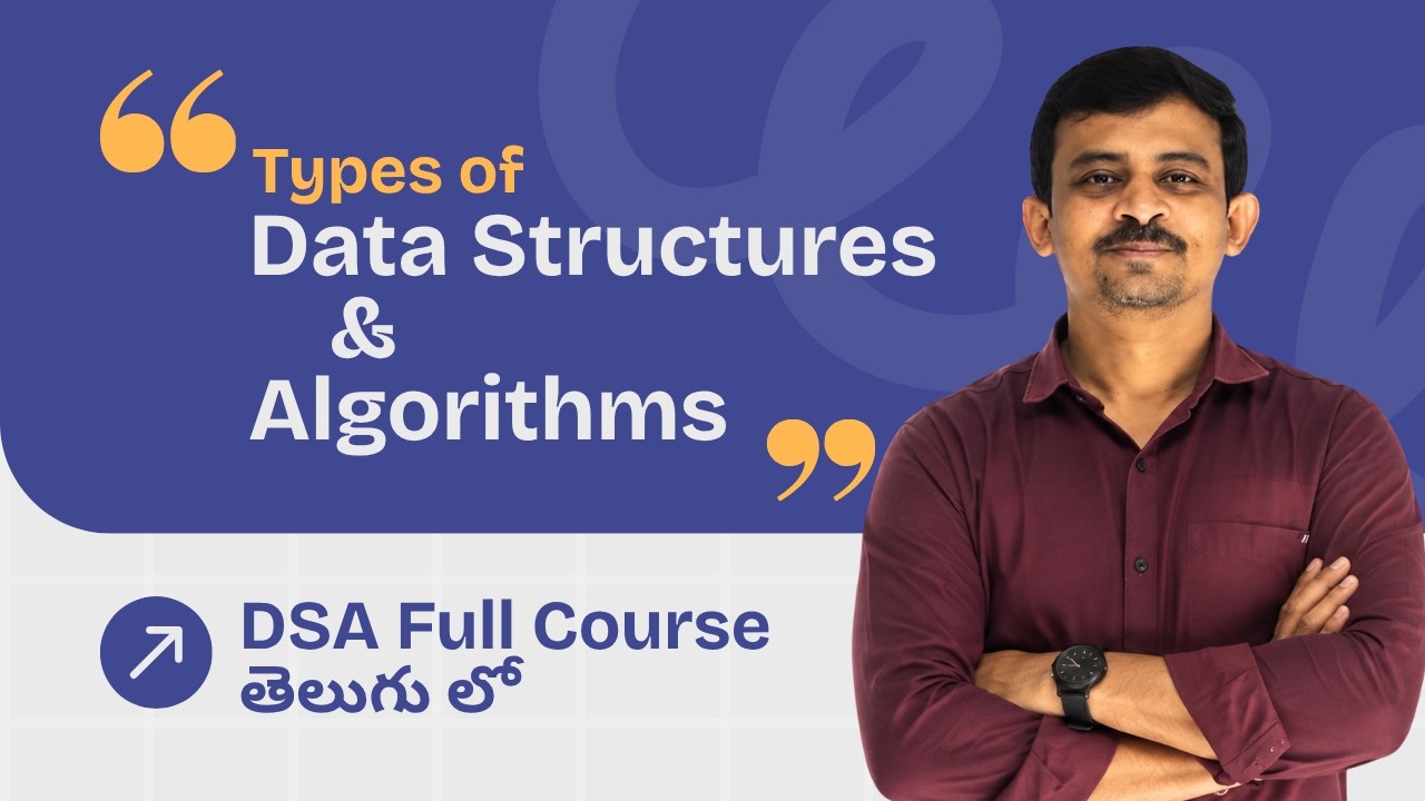 Types of data structures and algorithms in telugu