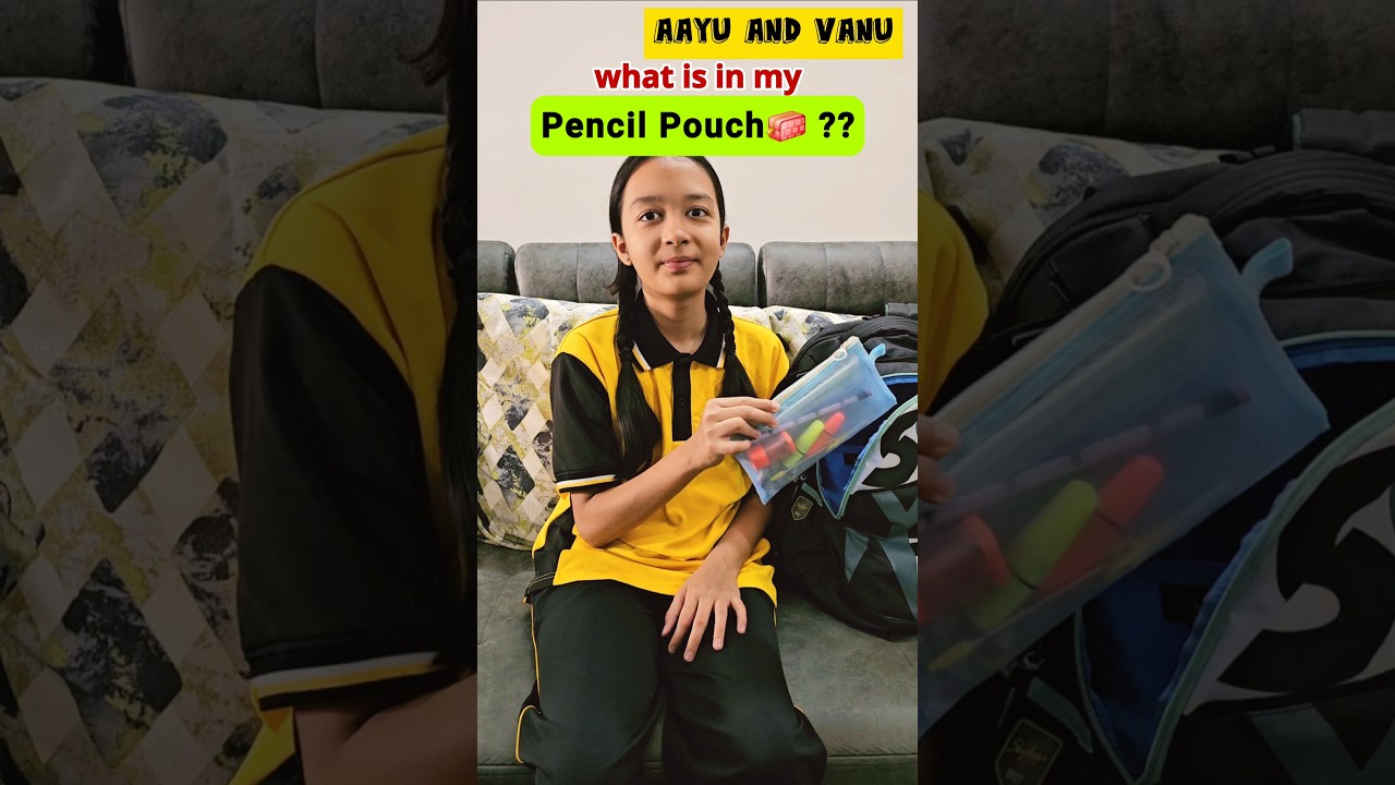 What is in My PENCIL POUCH? 👝 🤩 #aayuandvanu #shorts #youtubeshorts #ytshorts