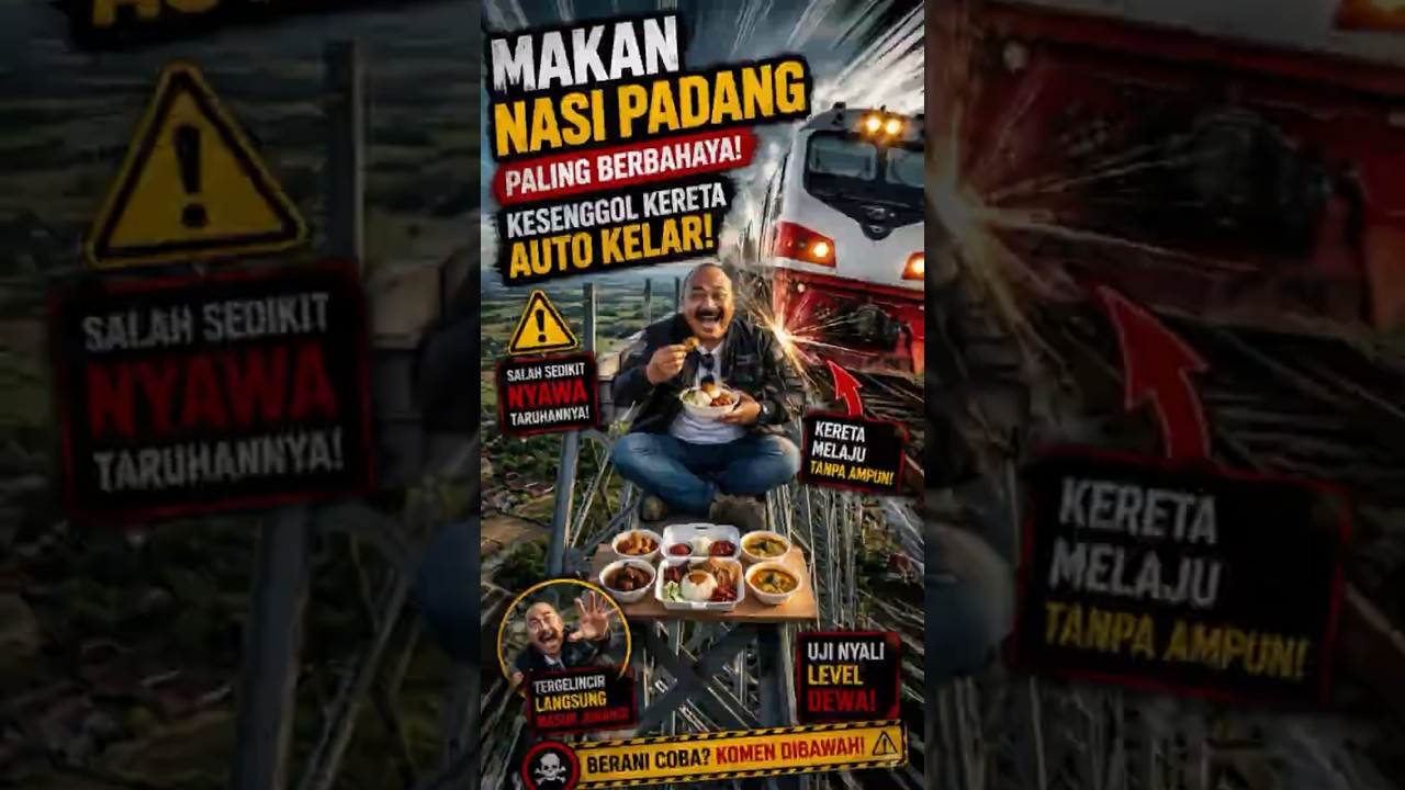 MAKAN NASI PADANG PALING BERBAHAYA! Kesenggol Kereta Auto Kelar! #shorts  #mukbang  #asmr
