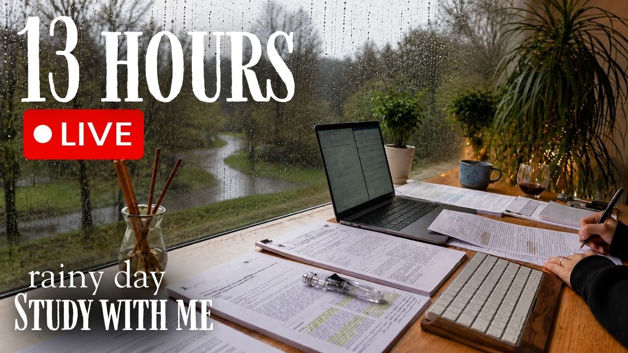 13+ HOUR STUDY WITH ME on A RAINY DAY 🎓  Scottish Highlands | Pomodoro | Deep Work Mode | No Music