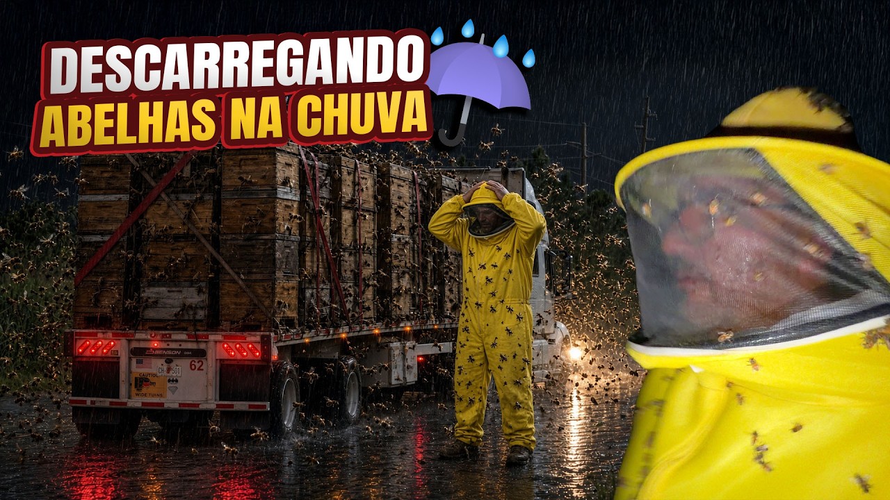 DESCARREGANDO  AS ABELHAS NA CHUVA🐝🐝🐝🇺🇸