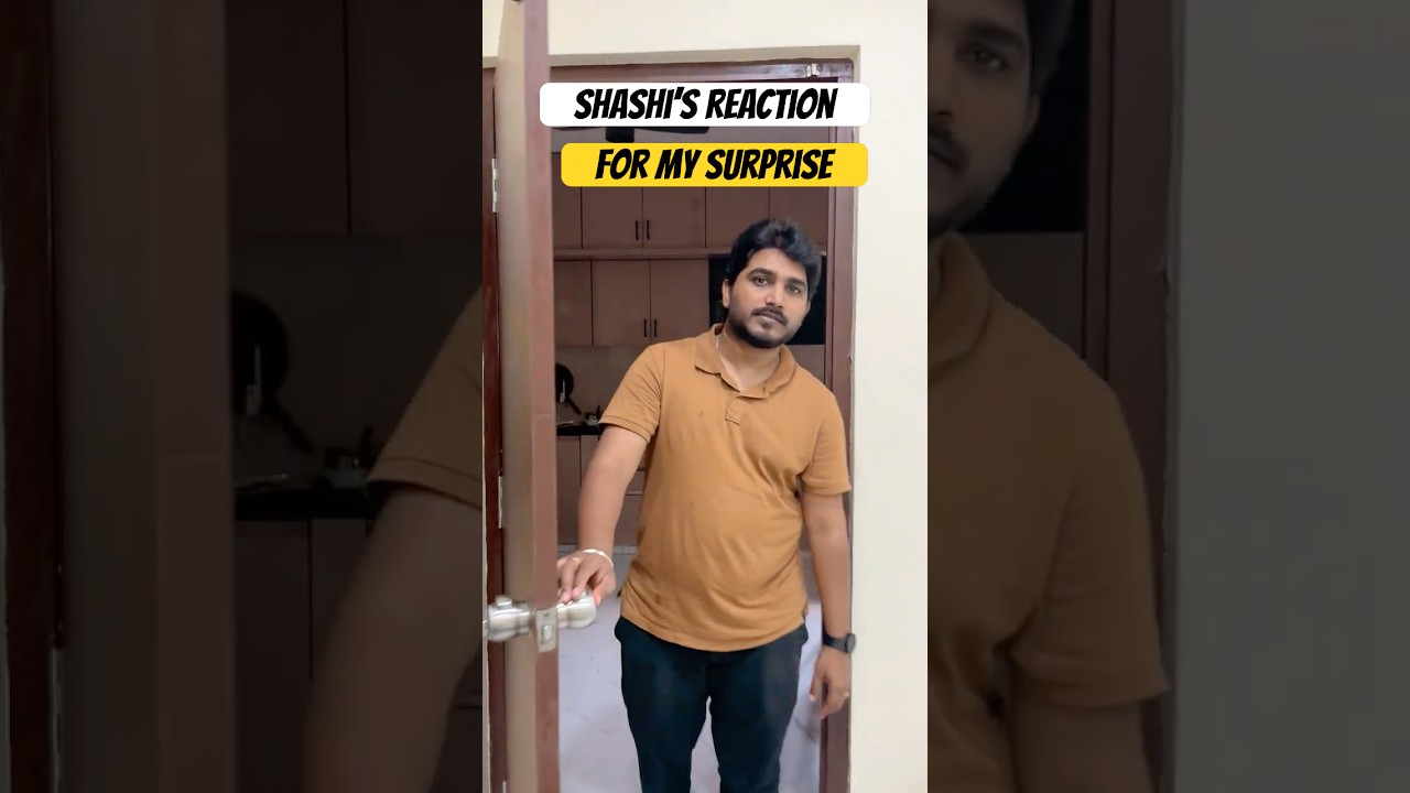 Shashi’s reaction for surprise✨ #shorts #shortsindia #telugu #teluguvlogs #shishacouple #telugu #fyp