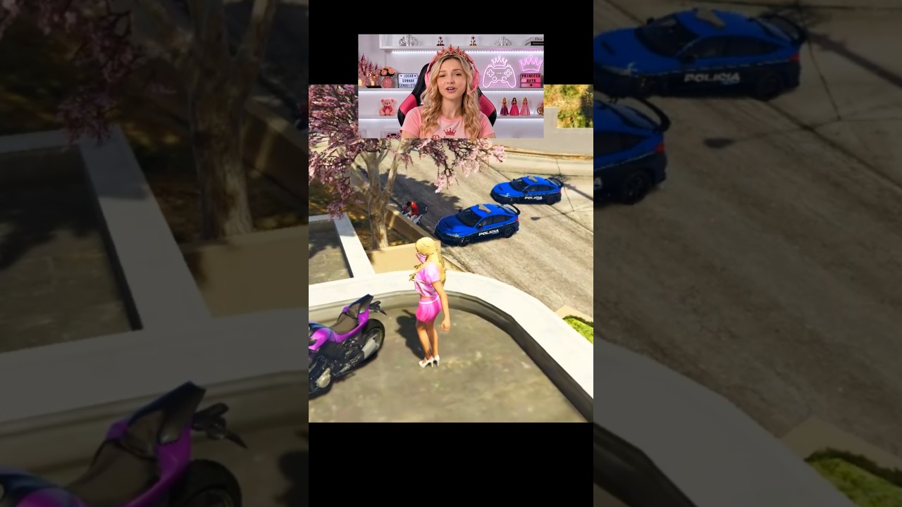 Ela ficou em cima do telhado com a moto nessa fuga insana no gta rp #shorts #viralvideo