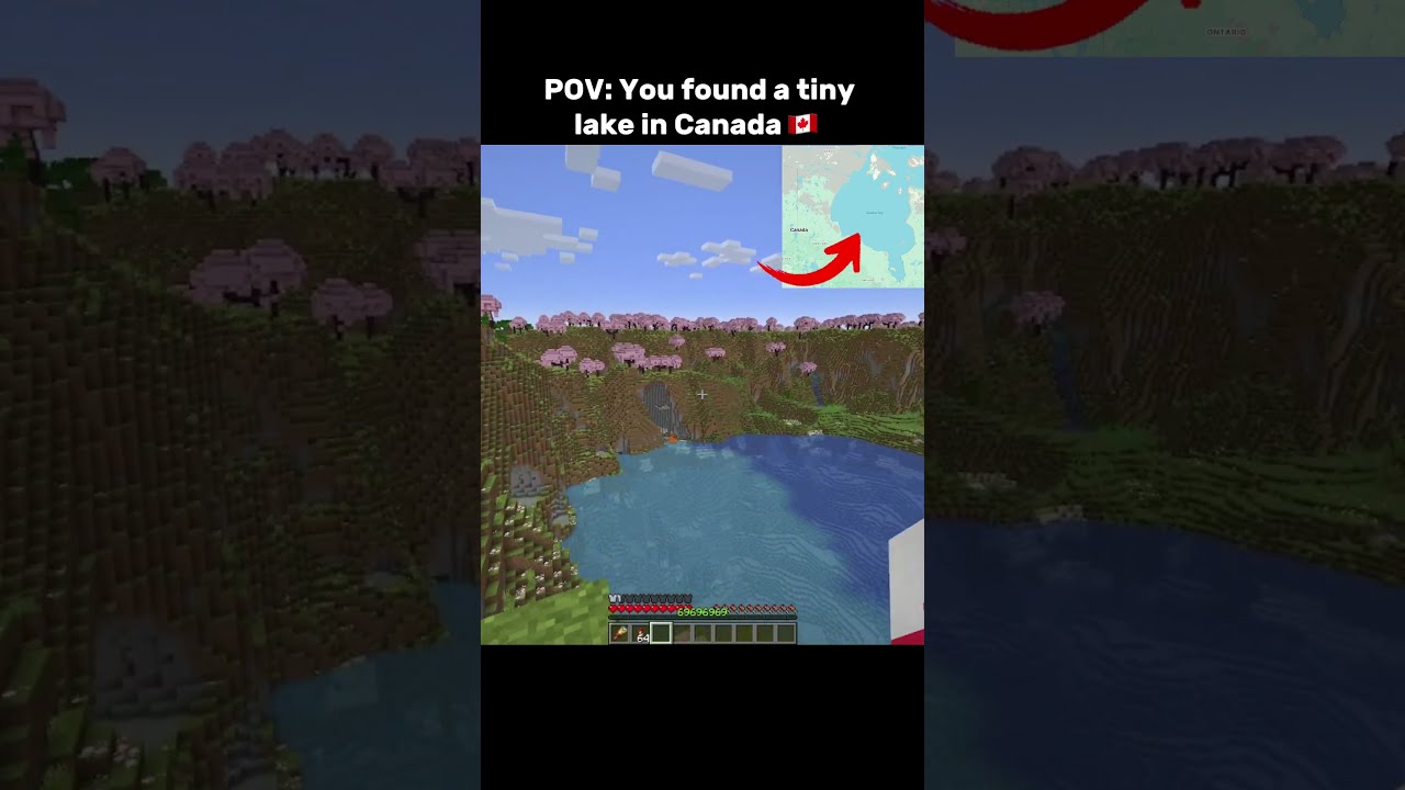 Smallest lake in Canada 🇨🇦😭 #shorts #minecraft #gaming