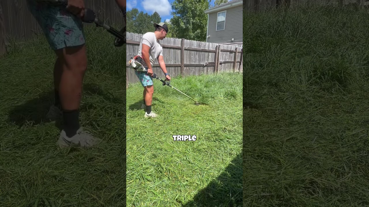 is charging triple fair?? #mowing #landscaping #work #satisfying #storytime