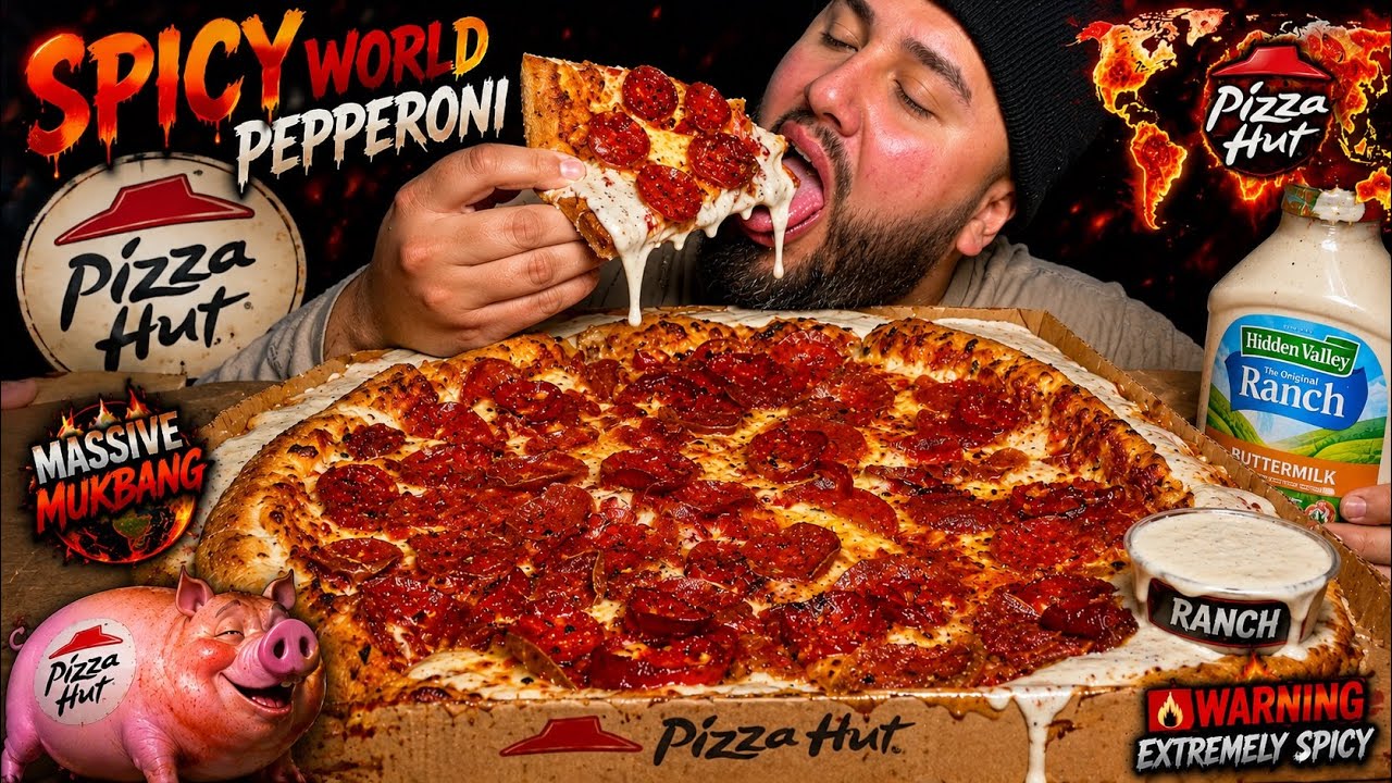MUKBANG pizza hut SPICY EATING SHOW WITH TONS OF RANCH