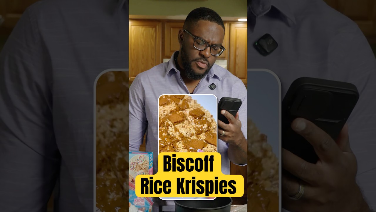 Dirty Biscoff Rice Krispy Treats got me Slangin’ Meat! #Foodreview #recipe #shorts