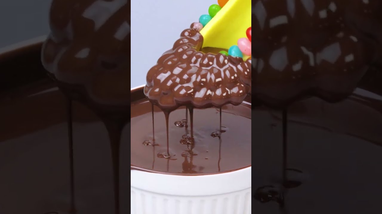 This Rainbow Candy Cone Just Got a Chocolate Makeover #satisfying #cake #rainbow