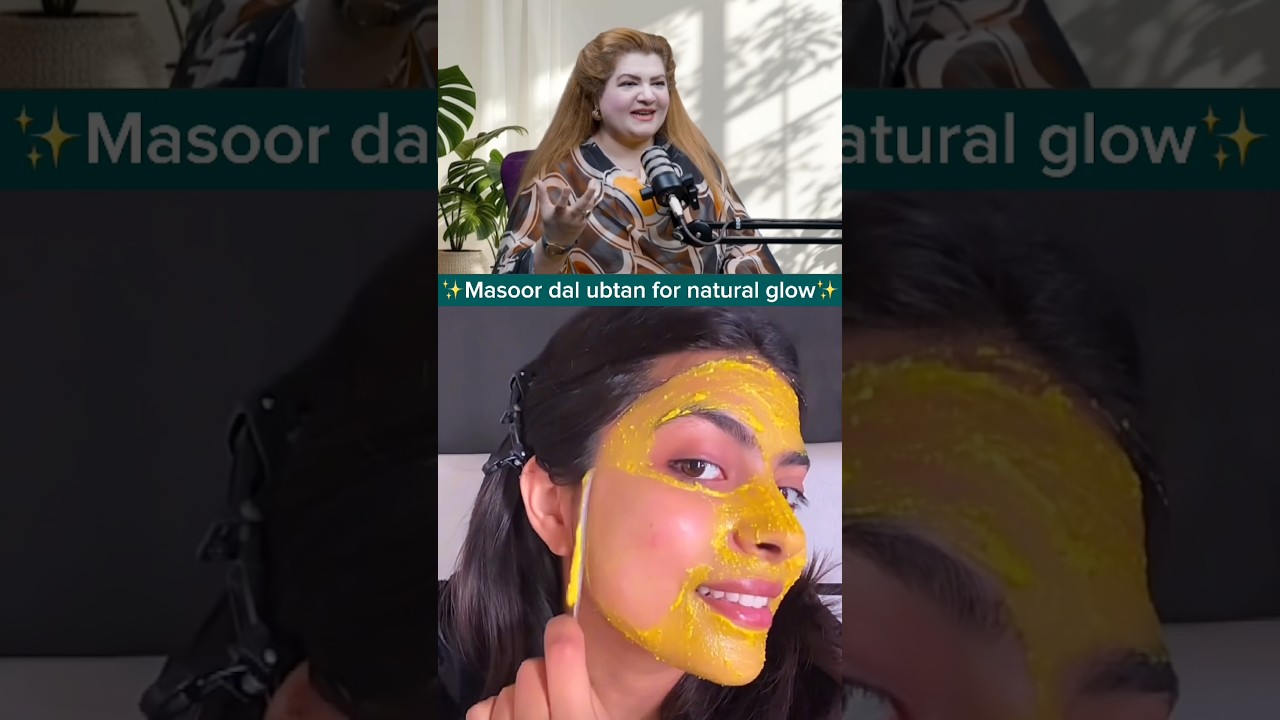Masoor dal ubtan for glowing skin✨ #ytshorts #skincare #beautytips #homeremedies #skincaretips
