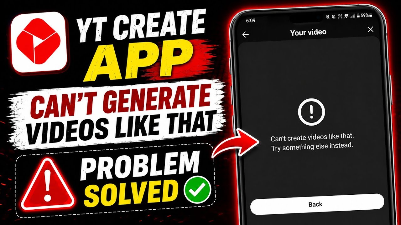 Yt Create Can't Create Videos Like That Problem Solved | Yt Create Limit Reached Problem