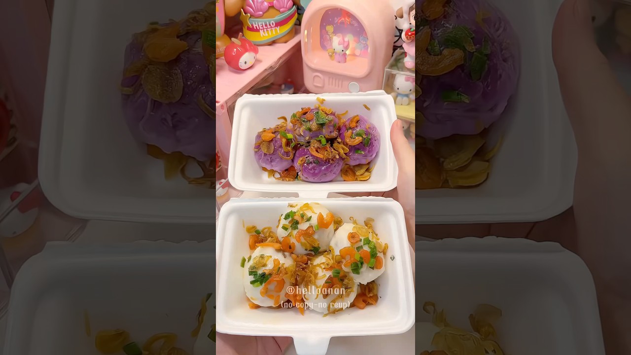 Mukbang bánh củ cải + bánh khoai môn mặn🤤❤️