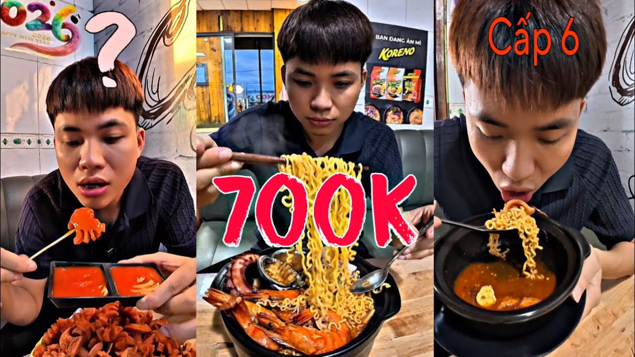 Tổng hợp bữa ăn 700k của LC Nhất “mì cay cấp độ 7”