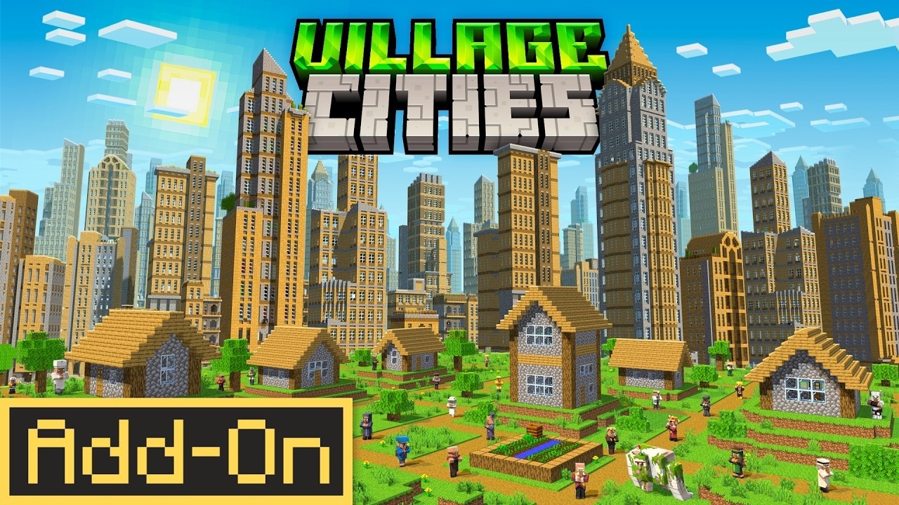 VILLAGE CITIES ADDON Turns Minecraft into a Sims City Builder!