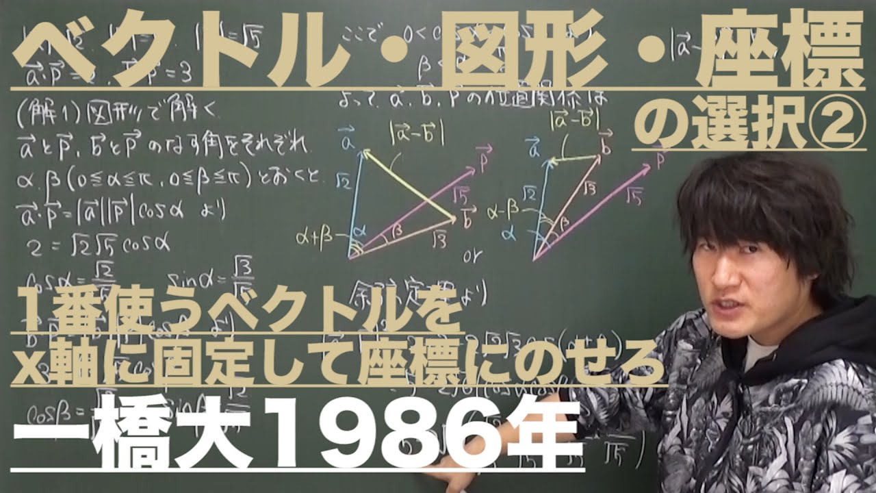 ベクトル５：ベクトル・図形・座標の選択②《一橋大1986年》