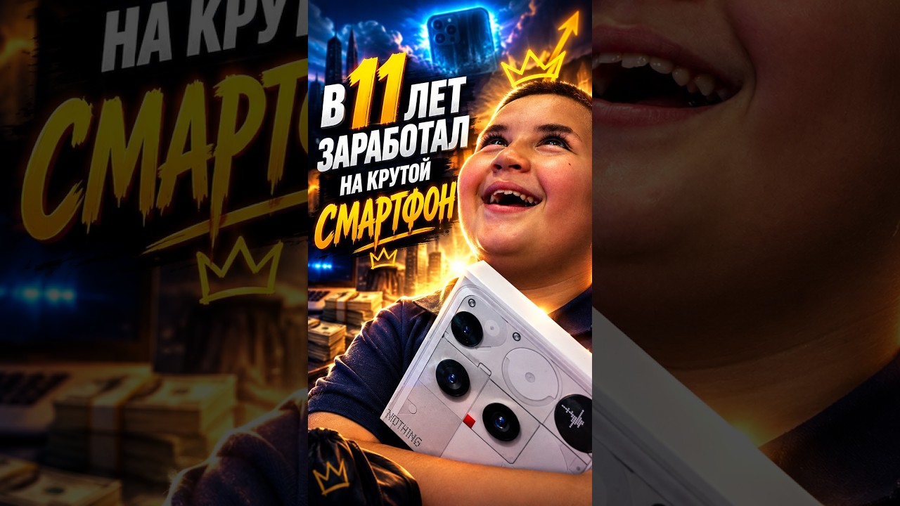 😎💪В 11 лет заработал на крутой Смартфон!