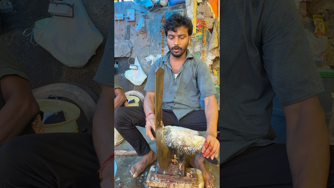 Rohu Fish Cutting Skills 🐟 | Expert Fish Cutting in Govindpuri Market Delhi | Amazing Cutting #shor