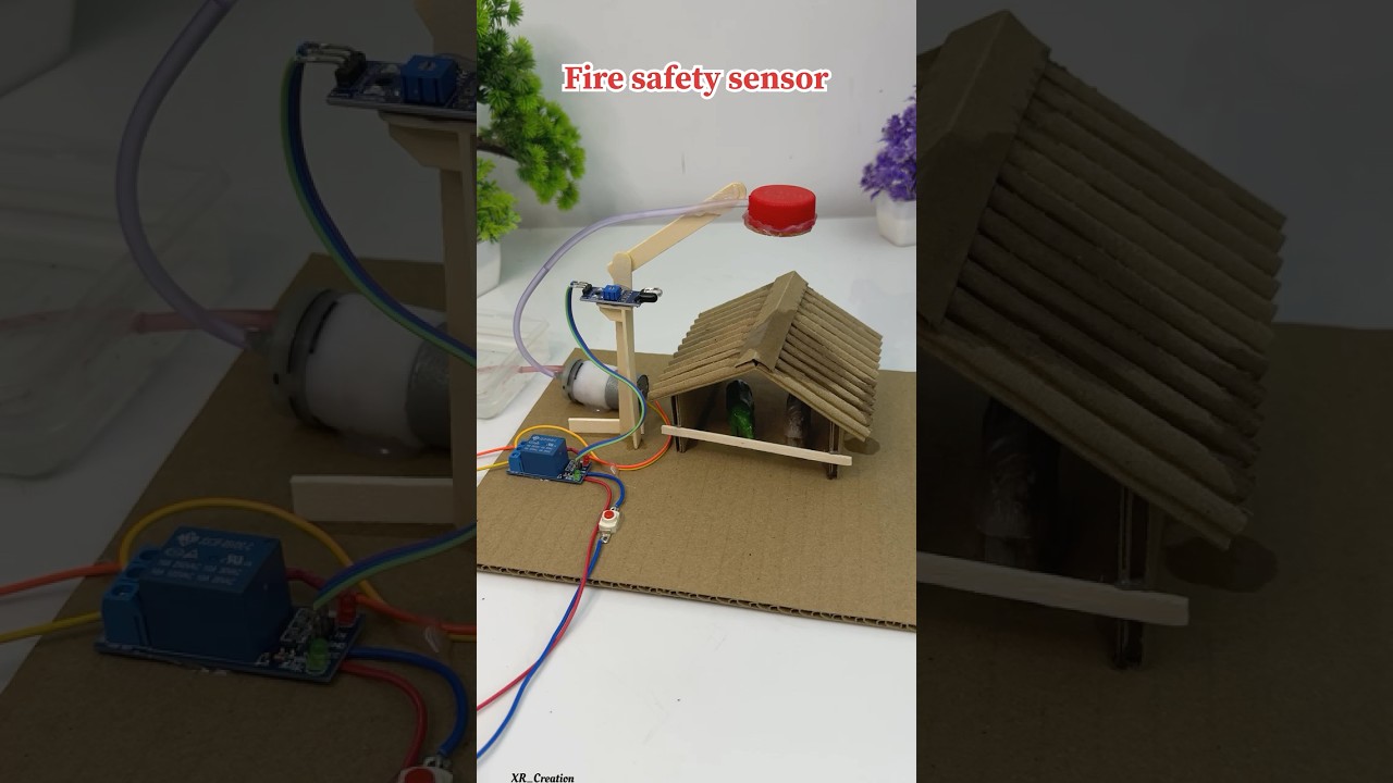 Automatic fire safety sensor #diy #project #youtube #safty #motor