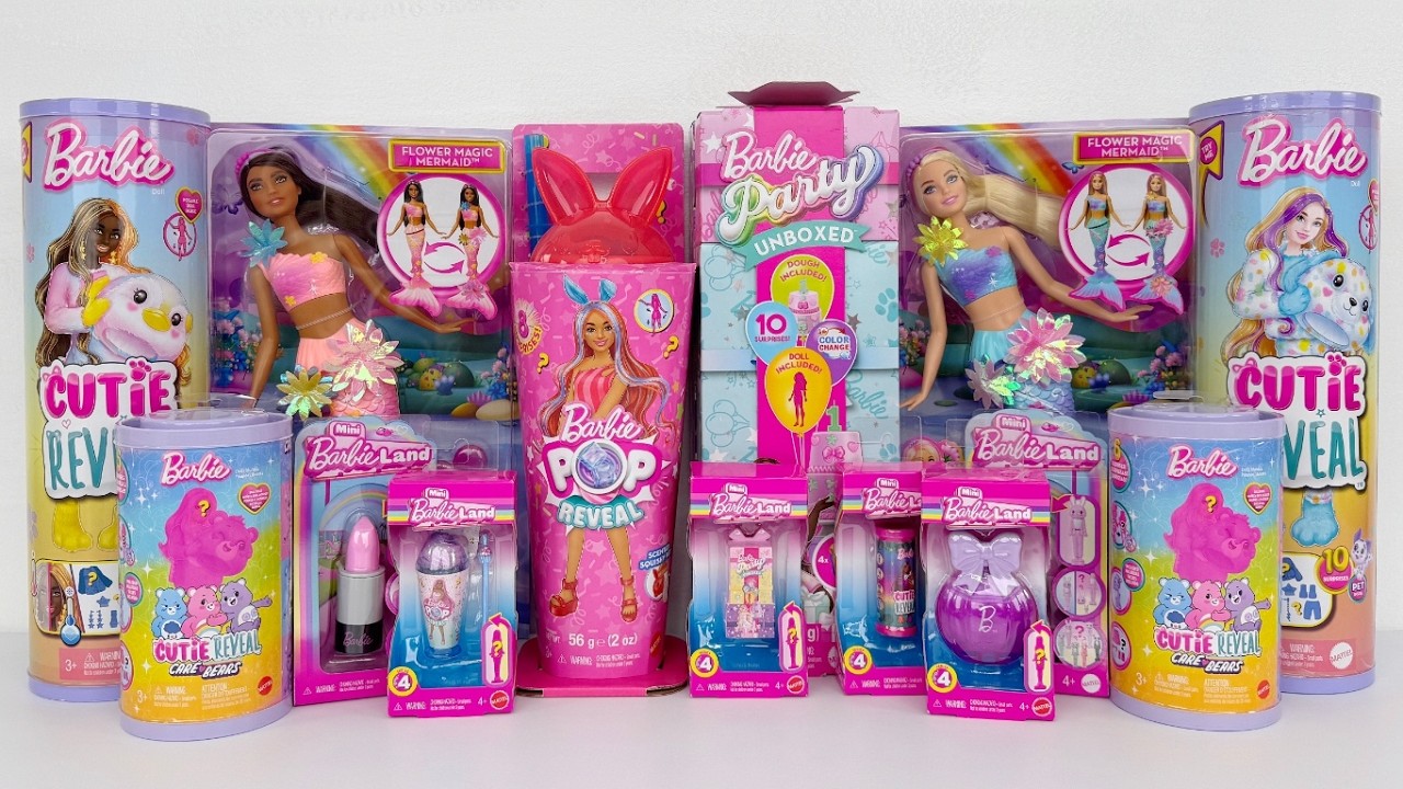 ASMR BARBIE PARTY UNBOXED, CUTIE REVEAL, Mini BarbieLand, Oddly Satisfying Toy Review Unboxing 💕