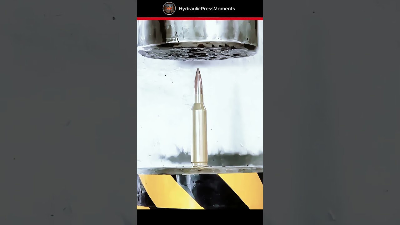 100 Ton Hydraulic Press vs Brass Bullet🤯 #engineering #science