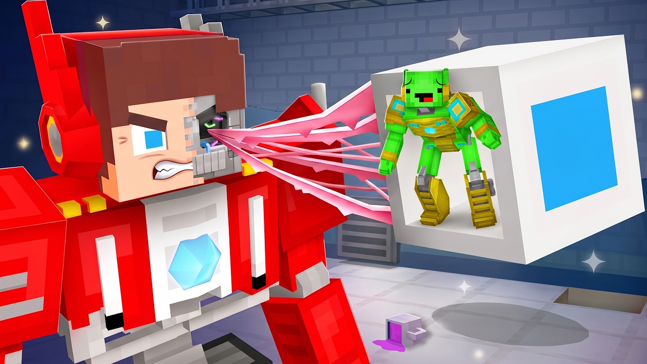 Mikey TRAPPED Inside JJ TRANSFORMER - Maizen Minecraft Animation