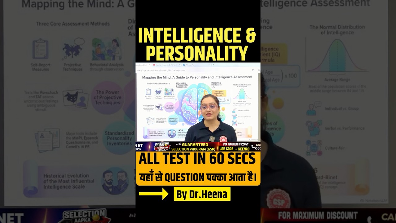UGC NET Education | Inetlligence And Personality | Dr.Heena #shorts #shortvideo #ytshorts #ugcnet
