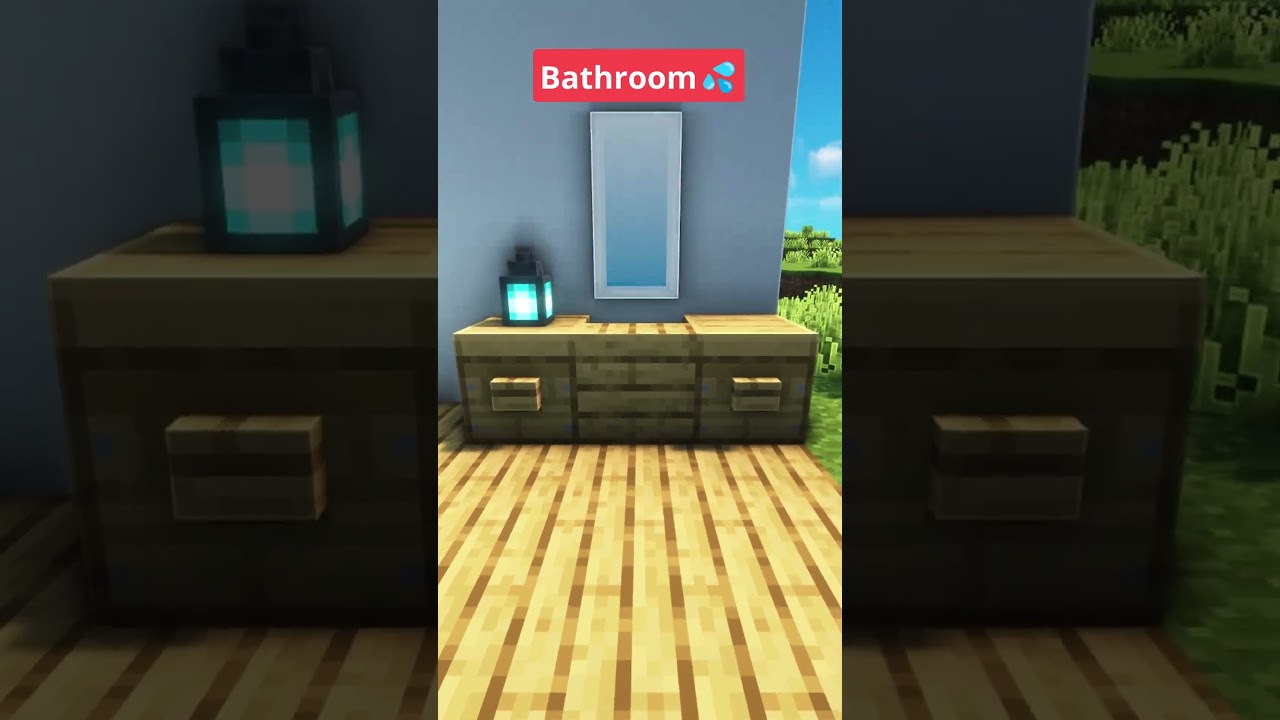 Minecraft Easy Bathroom💦 #shorts