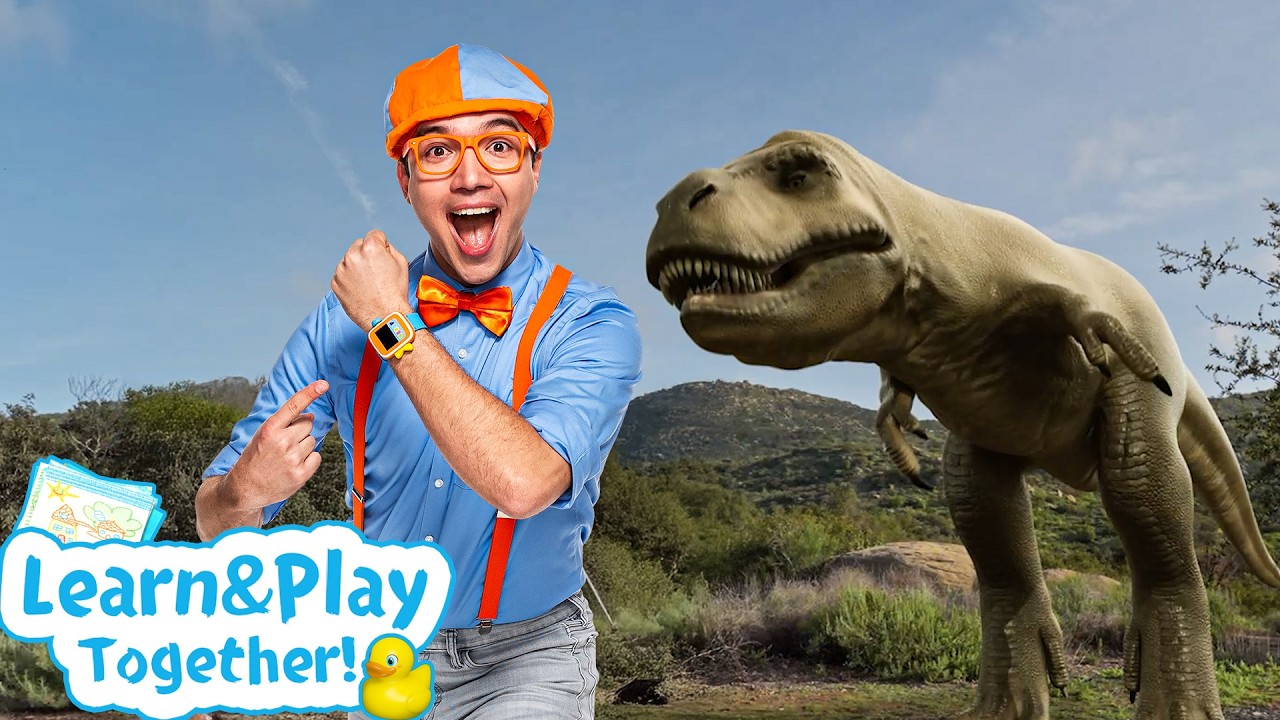 Blippi Meekah Do the Dino Dance! 🦖 |  Blippi 🔍 | Kids Learning Videos! | Exploring and Learning