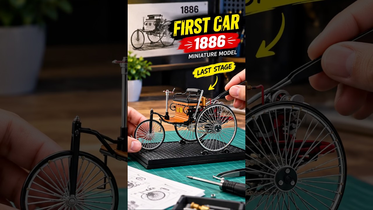 I Built the World's First Car in Miniature! 🚗🔥 | 1886 Benz Patent Motorwagen #mrdharoniya