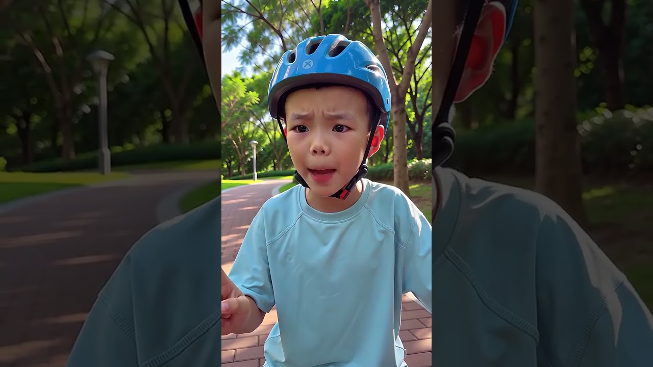 Kids Learn Not to Ride with Food in Mouth