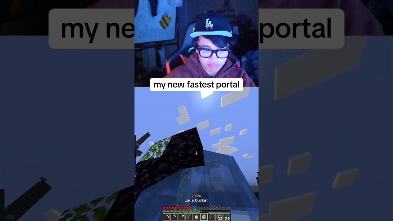 my newest fastest portal #Minecraft #streamer #airkirby #twitchclips