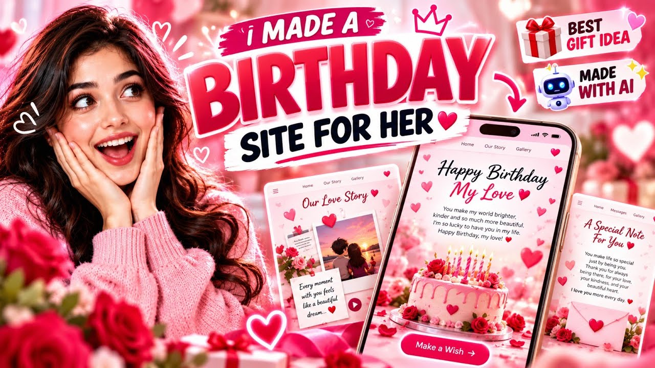 How to Make a Birthday Website for Girlfriend Using AI ❤️ | No Coding | Krishna Kodez 