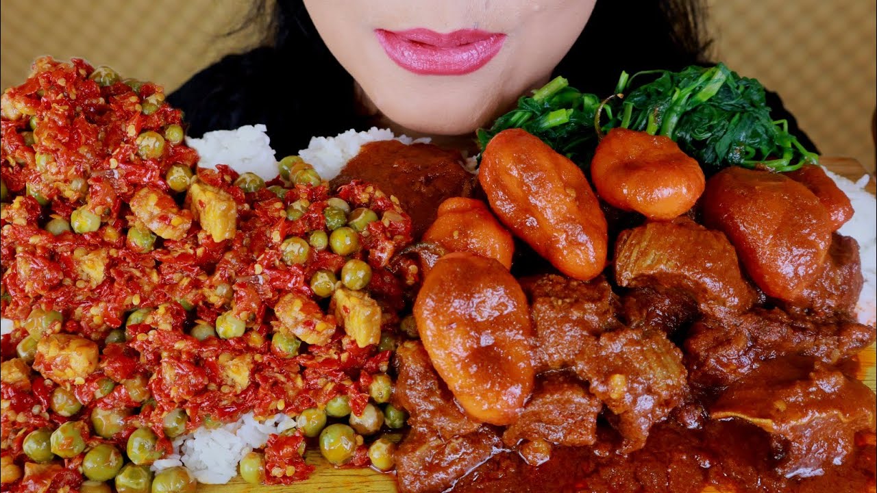 ASMR SAMBEL CEMPOKAK, DAGING KECAP PEDAS | ASMR MUKBANG INDONESIA