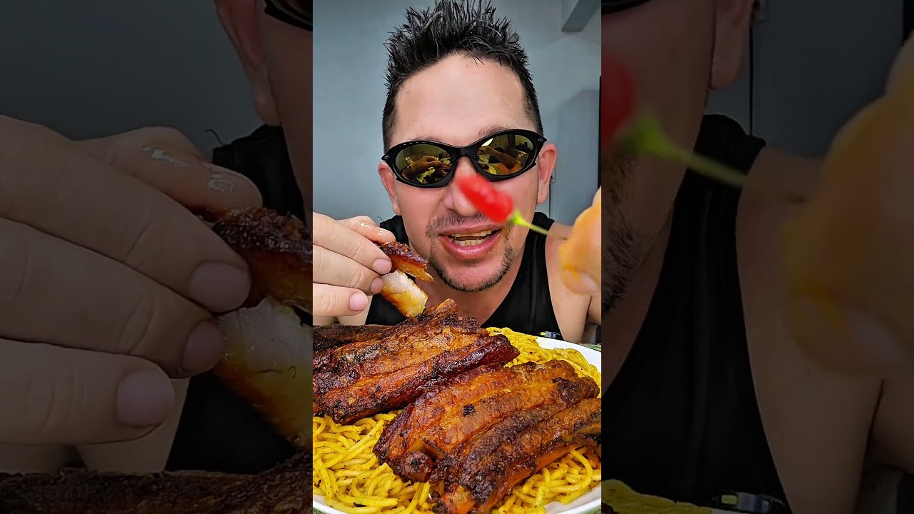 gordura de porco frita #comida #mukbang #viralvidio