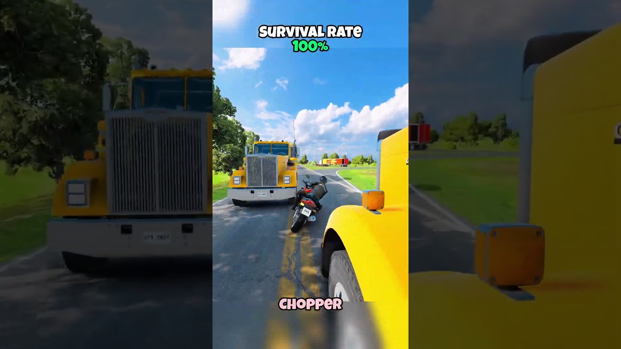 Which car overtakes the truck and survives? #beamng #beamngdrive #game #gaming #car #cars