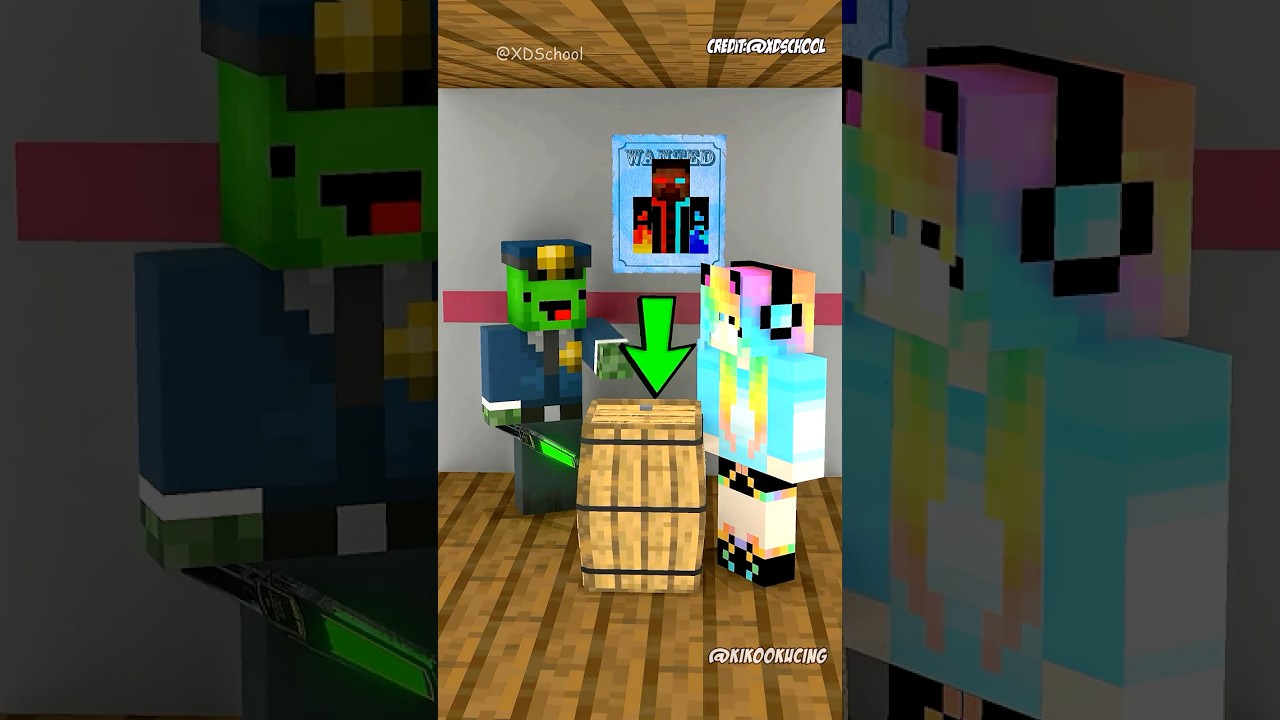 Bantu polisi Mikey temukan buronan Penjahat😱#shorts #minecraft