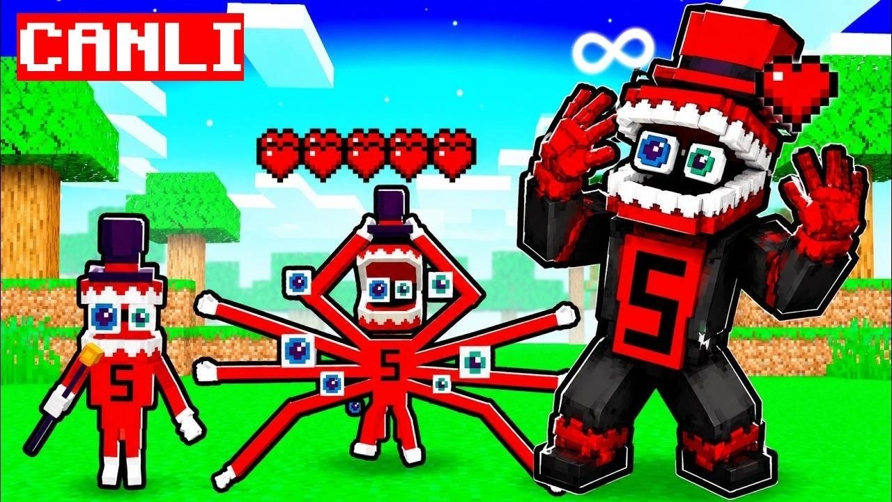 CAINE CRASHOUT’u EVCİL HAYVAN OLARAK BESLEMEK !!  - MINECRAFT [ CANLI YAYIN ]