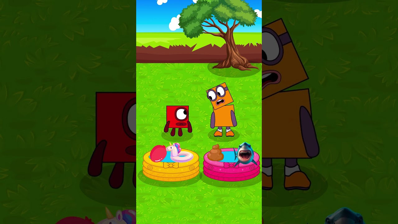 whose pool will number 3 swim in? #numberblocks #animation #2danimation