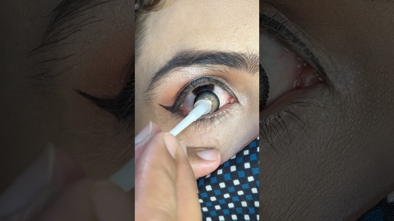 Lens application after makeup #youtubeshorts #shorts #eyemakeup # #makeup